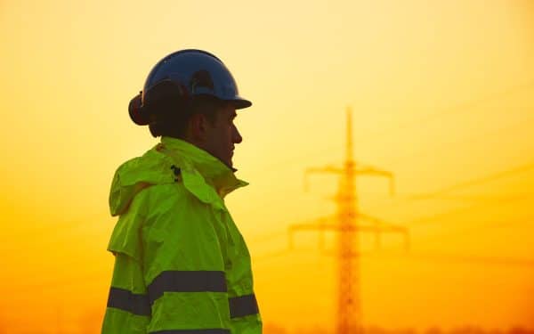 Worker in high visibility gear